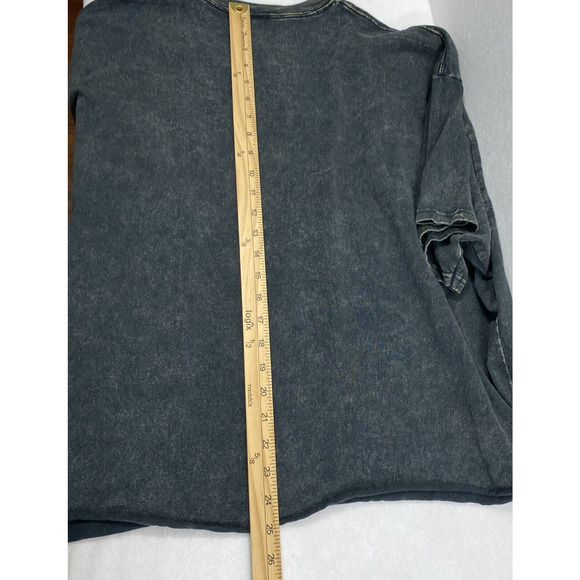 ACDC Band T Shirt XL Highway to Hell Faded Black Cropped Raw Hem Grunge - Picture 8 of 9